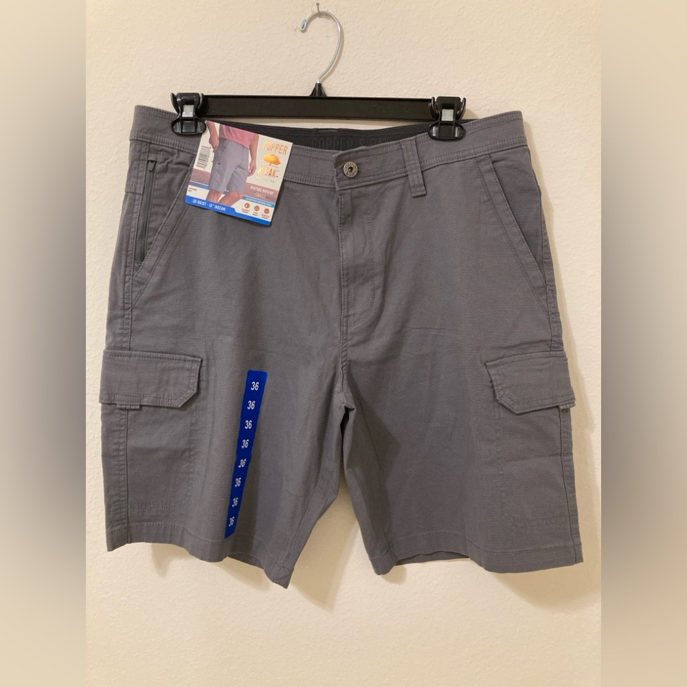 Copper & Oak Men’s Gray Ripstop Cargo Shorts 36 NWT Utility Pockets